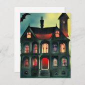 Halloween-Spuk-House-Mitteilungskarten Mitteilungskarte (Vorne/Hinten)
