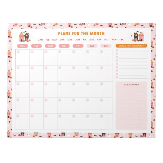 Halloween Spuk House Monatszeitschrift zu führen P Notizblock (Vorderseite)