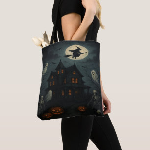 Halloween Spuk House Motif Tote Bag Tasche