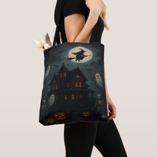 Halloween Spuk House Motif Tote Bag Tasche (Von Nahem)