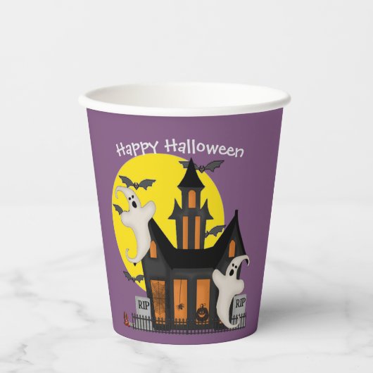 Halloween Spuk House Pappbecher (Vorderseite)