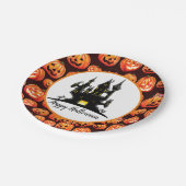 Halloween Spuk House Pappteller (Schrägansicht)