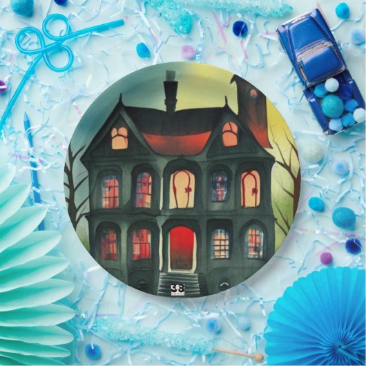 Halloween Spuk House Pappteller (Party)