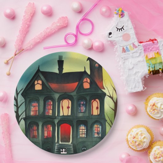 Halloween Spuk House Pappteller (Party)