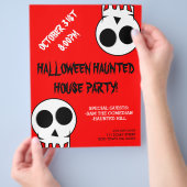 Halloween Spuk House Party Ankündigung Flyer (Hand)
