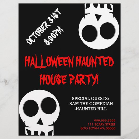 Halloween Spuk House Party Ankündigung Flyer (Vorne)