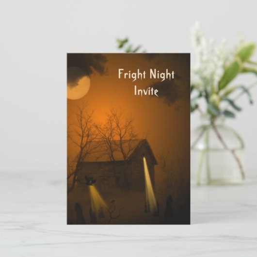 Halloween Spuk House Party Einladung (Stehend Vorderseite)