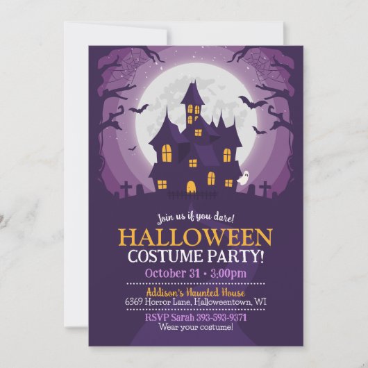 Halloween Spuk House Party Einladung (Vorderseite)