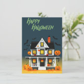 Halloween Spuk House Party Einladung (Stehend Vorderseite)