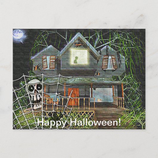 Halloween Spuk House Postkarte (Vorderseite)