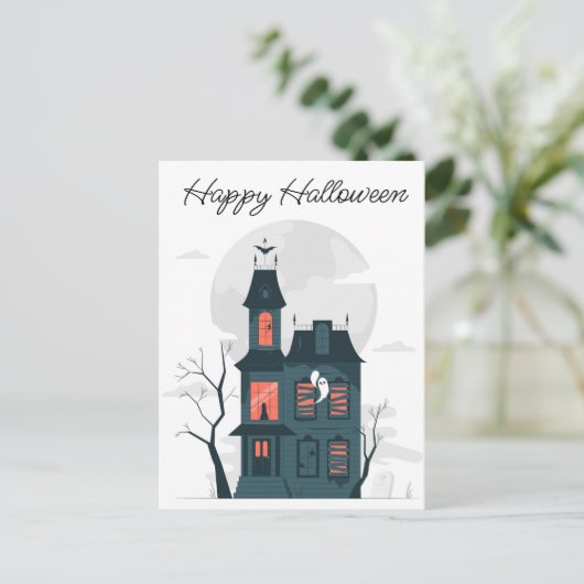 Halloween Spuk House Postkarte (Stehend Vorderseite)