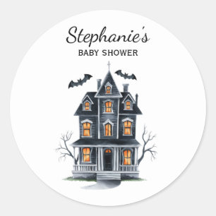 Halloween Spuk House Pumpkin & Baby Dusche Runder Aufkleber