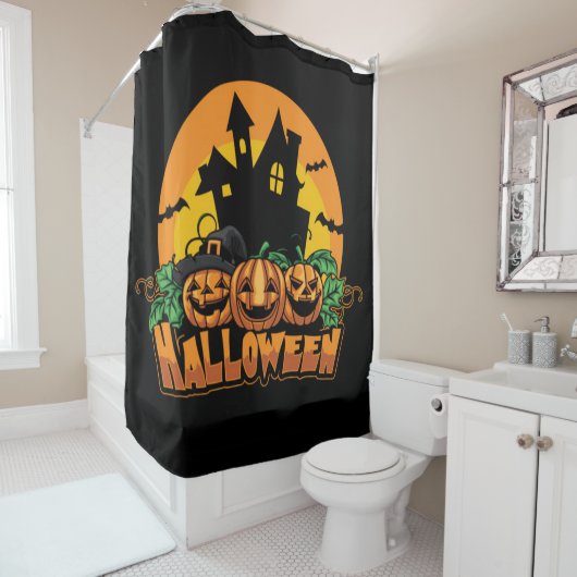 Halloween Spuk House Pumpkins Duschvorhang (Beispiel)