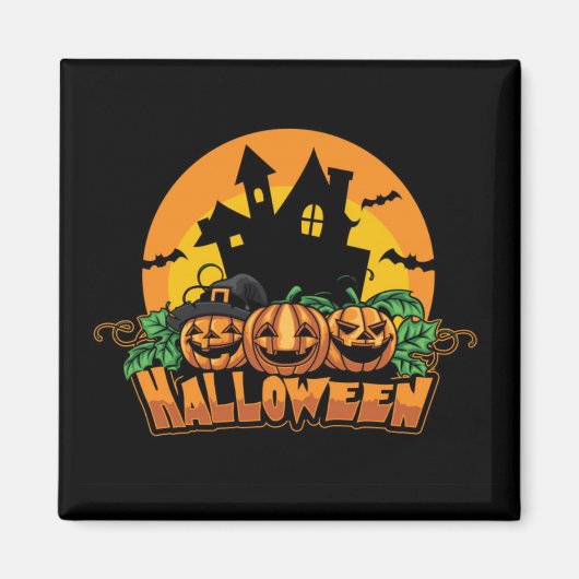 Halloween Spuk House Pumpkins Magnet (Vorne)