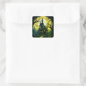 Halloween Spuk House Quadratischer Aufkleber (Tasche)