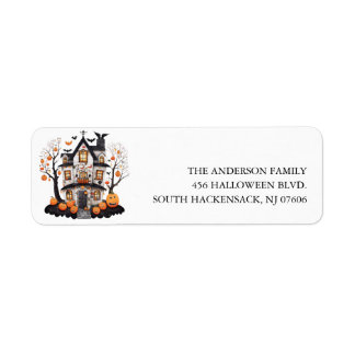Halloween Spuk House Return Address Label