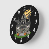 Halloween Spuk House Runde Wanduhr (Winkel)