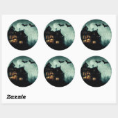 Halloween Spuk House Runder Aufkleber (Blatt)