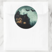 Halloween Spuk House Runder Aufkleber (Tasche)