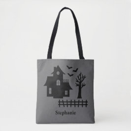Halloween Spuk House Silhouette und Individuelle N Tasche