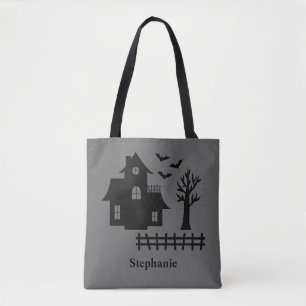Halloween Spuk House Silhouette und Individuelle N Tasche