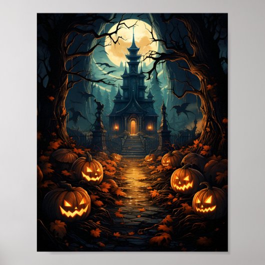 Halloween Spuk House Spooky Autumn Hexchy Vibe Poster (Vorne)