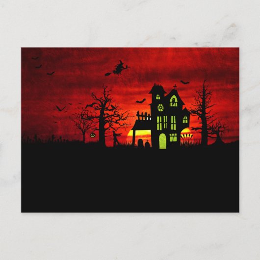 Halloween Spuk House Spooky Beängstigend Hexe Postkarte (Vorderseite)