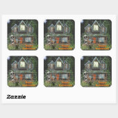Halloween Spuk House Square Stickers (Blatt)