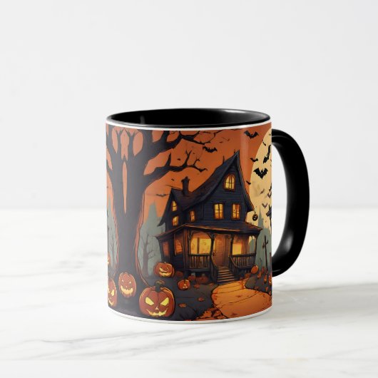Halloween Spuk House Tasse (VorderseiteRechts)