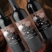 Halloween Spuk House Weinetikett