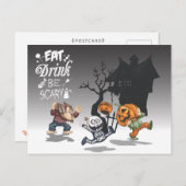 Halloween Spuk House Werewolf Skeleton Pumpkin Postkarte (Vorne/Hinten)