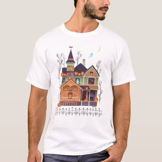 Halloween Spuk House White T - Shirt (Vorderseite)