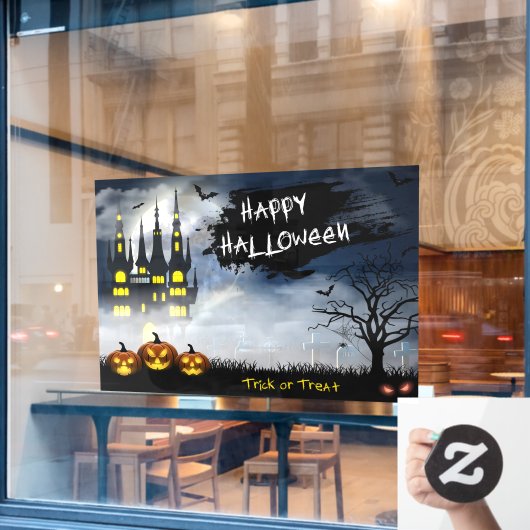 Halloween Spuk House Window Cloning Fensteraufkleber (Café-Fenster)