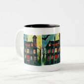 Halloween Spuk House Zweifarbige Tasse (Vorderseite Links)