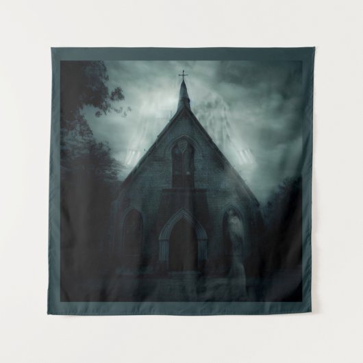 Halloween - Spuk Kirche 1 Wandteppich (Vorderseite)
