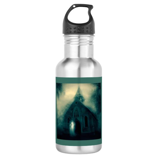 Halloween - Spuk Kirche 4 Edelstahlflasche (Vorderseite)