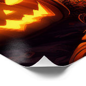 Halloween-Spuk-Kürbispatch Poster (Ecke)