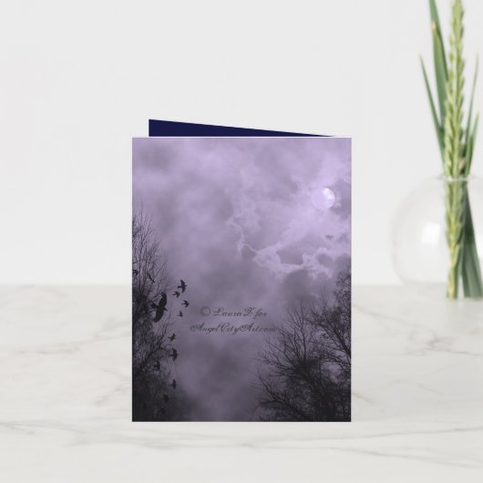 Halloween Spuk Lila Sky Custom Einladung (Rückseite)