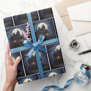 Halloween Spuk Mansion Geschenkpapier