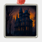 Halloween Spuk Mansion Ornament Aus Metall (Vorne)
