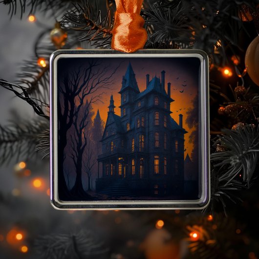 Halloween Spuk Mansion Ornament Aus Metall
