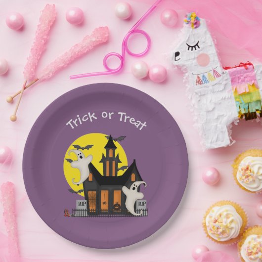 Halloween-Spuk Papiertafel Pappteller (Party)