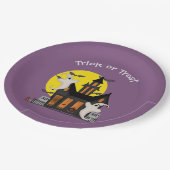 Halloween-Spuk Papiertafel Pappteller (Schrägansicht)