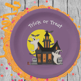 Halloween-Spuk Papiertafel Pappteller