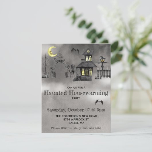 Halloween, Spuk Party der Haushaltswärmung Einladung (Stehend Vorderseite)