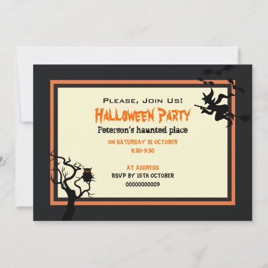 Halloween Spuk Place Party Einladung 5" x 7" (Vorderseite)