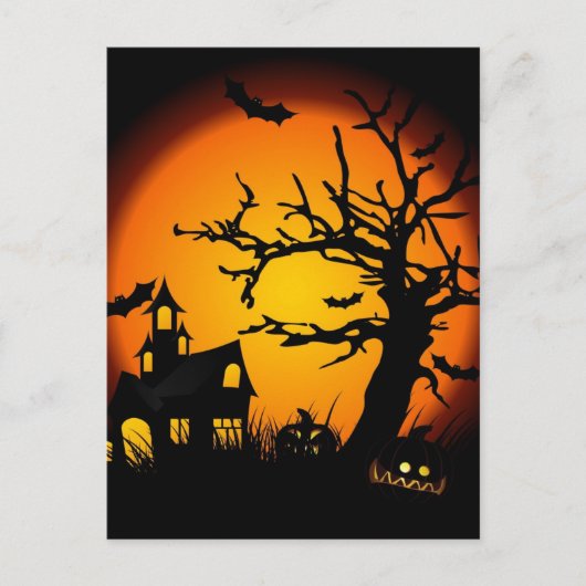 Halloween-Spuk Postkarte (Vorderseite)