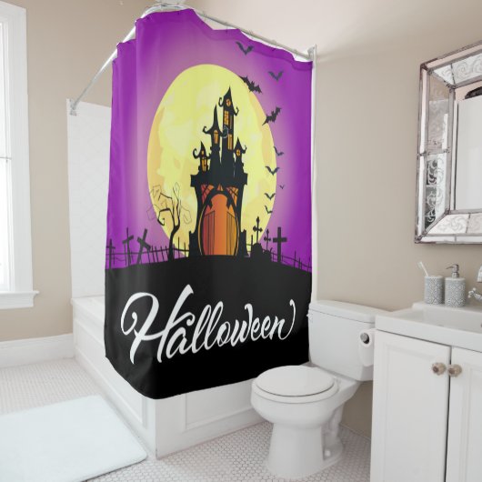 Halloween Spuk Schloss Duschvorhang (Beispiel)