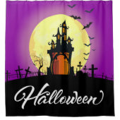 Halloween Spuk Schloss Duschvorhang (Vorderseite)