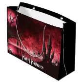Halloween Spuk Schloss Große Geschenktüte (Rückseite Schrägansicht)